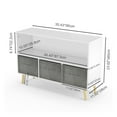 thumbnail image 7 of ARCTICSCORPION 3 Drawers Modern Standard Bookcase, Fiberboard White & Gray, 7 of 7