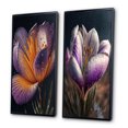 thumbnail image 3 of Designart "Crocus in Full Bloom II" Crocus Framed Wall Art Set Of 2 - Purple Floral Gallery Wall Frame Set For Home Decor, 3 of 7