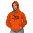 thumbnail image 4 of Haunted Halloween Bat Hanging Out Unisex Plus Fleece Graphic Hoodie Brisco Brands 3X, 4 of 6