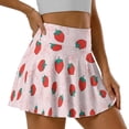 thumbnail image 4 of KUIFORTICute Strawberry Womens Tennis Skirt Casual Pleated High Waisted Golf Skort with 2 Pockets Comfortable Shorts Workout Golf Skort for Athletic Skorts Sports Running Pickleball, 4 of 7