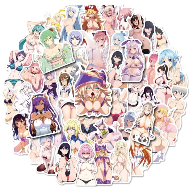 50 pegatinas de chica de anime, impermeables, para portátil, teléfono, botella de agua, ordenador, equipaje, casco, monopatín, coche, BP-0000191