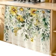 thumbnail image 2 of Flowers Eucalyptus Cabinet Curtain 35"Wx35"L, Dustproof Under Sink Skirt with Self Adhesive Tape, Vintage Botanical Floral Leaves Cabinet Curtain Cover for Kitchen Sink, Bathroom Vanity, Laundry Room, 2 of 9