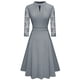 thumbnail image 4 of Elegante vestido de cóctel para fiesta con falda plisada de encaje calado, 4 of 6