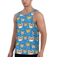 thumbnail image 2 of Hirioo Corgi Dog Face for Men's Workout Tank Top Sleeveless Shirts Quick Dry for Men-X-Large, 2 of 7