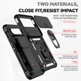 thumbnail image 5 of for Google Pixel 8 Case with Slide Camera Cover HD Screen Protector [Military Grade 16ft. Drop Tested] Magnetic Ring Holder Kickstand Protective Phone Case for Google Pixel 8 2023 (6.2 inch), Black, 5 of 5