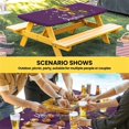 thumbnail image 6 of Purple Sunshine Sunflower Table Cloths for 4 Foot Rectangle Tables, Pastoral Bees Farmhouse Floral Patio Waterproof Elastic Fitted Tablecloths, Washable Rectangular Table Cover for Camping, 6 of 8