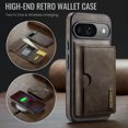 thumbnail image 2 of Allytechgroup Wallet Case for Google Pixel 9 / 9 Pro, PU Leather Wallet Case with Detachable Cards Holder Kickstand Support Wireless Charging Shockproof Protective Bumper for Women Men, Coffee, 2 of 11
