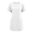 thumbnail image 6 of Puyaiuu Women Solid Crew Neck Short Sleeve T Shirt Mini Dress With Side Pockets White XL Gift, 6 of 7