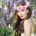 thumbnail image 5 of Diadema de flores para niñas, tocado, corona de pelo, tocado de flores, accesorios para fotos con cinta ajustable MFZFUKR BST3034153-4, 5 of 5