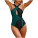 thumbnail image 1 of Trajes de Baño de Cuello Alto para las Mujeres, Correa de Bloqueo de Color de Moda, con Cojín de Pecho Traje de Baño sin Espalda, 1 of 3