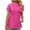Hot Pink, variant on Tops for Women Trendy Solid Round Neck Split Short Sleeved Loose T-shirt,Sizes S-2XL