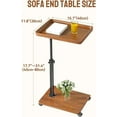 thumbnail image 1 of QinaQin Table d'Appoint en C, Hauteur Réglable, Pivotement à 360°, Bois, 1 of 7