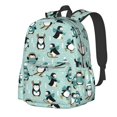 thumbnail image 1 of Disketp Winter Skiing Penguin Mochila Escolar de Gran Capacidad y Peso Ligero, Mochila de Viaje Ideal para Escuela, Trabajo y Uso Diario, Cómoda y con Estilo, 1 of 8