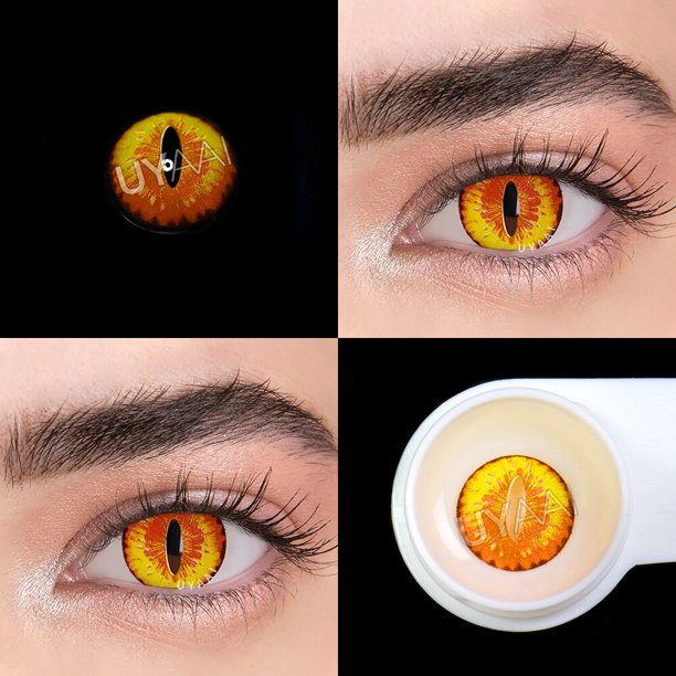 UYAAI-lentes de contacto de colores, lentillas cosméticas de Anime, HuTao, Cosplay, chainsavman, pupilas de contacto, envío gratis, 1 par