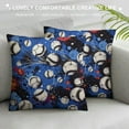 thumbnail image 3 of QZHH  Cartoon Football Pillow Covers Hippie Street Art Graffiti Ball Cushion Covers for Kids Teens Boys Extreme&nbsp;Sports Style Modern Cushion Cases for Party Car Blue Black White, 3 of 5
