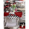 thumbnail image 4 of Outdoor Tablecloth with Umbrella Hole and Zipper, Chef Round Table Cloth 60 Inch Waterproof Tablecloth, Cartoon Cute Watercolor Cooking Red Black Picnic Table Cover for Patio Camping, 4 of 7
