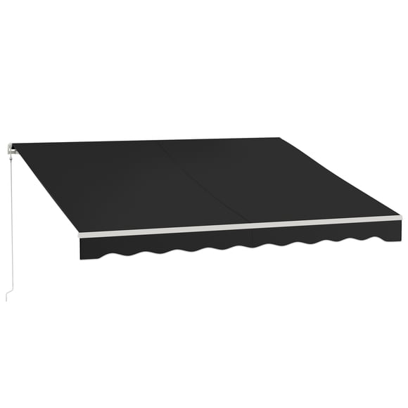 Outsunny Auvent Rétractable Électrique 12 Pieds x 10 Pieds avec Télécommande, Noir
