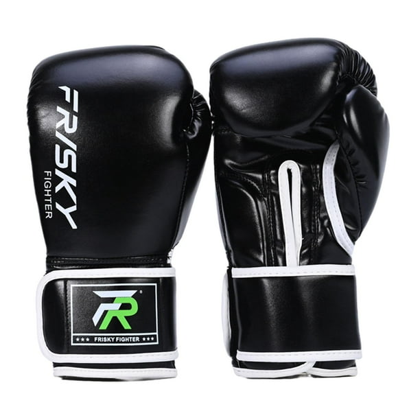 Guantes de boxeo para adultos, equipo de entrenamiento, guantes de sparring, guantes de boxeo para Muay Thai negro 10oz