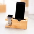 thumbnail image 2 of Base de almacenamiento de cable de carga de escritorio con soporte de almacenamiento de madera dos en uno para Watch5 para iPhone Vogacara EL007718-00, 2 of 5