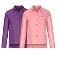 thumbnail image 4 of nerohusy Cotton Linen Shirt Women,Pack of 2 Casual Cotton Linen Shirts for Women 2025 Plus Size Fall Long Sleeve Button Down Tops Dressy Blouse with Pockets Multicolor,XXL, 4 of 6