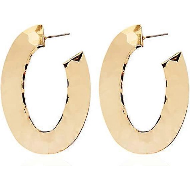 KAIYANG Aro colgante de oro con forma de aro para la oreja, pendiente grande con forma de círculo para mujeres y niñas (1 par)