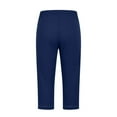 thumbnail image 5 of QURATI High Waisted Capri Leggings for Women Soft Slim Yoga Pants for Running Cycling Workout Straight Leg Casual Workout Travel Cropped Pants Summer Activewear M, 5 of 6