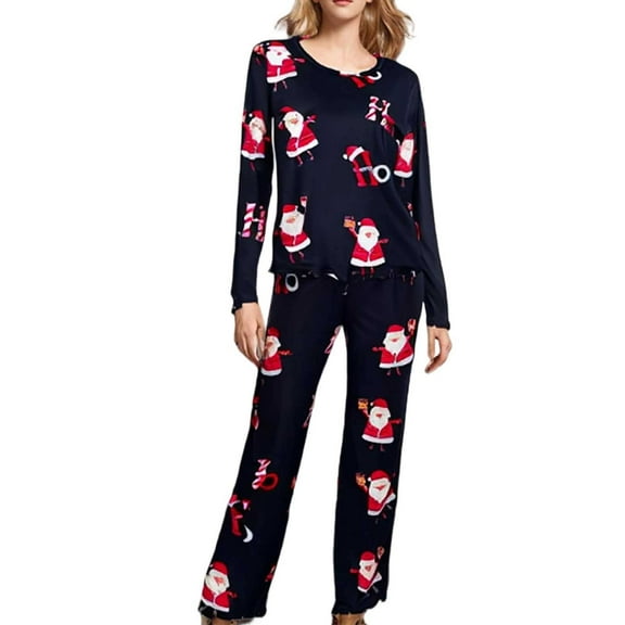 Pajamas For Women Set Cozy Fall Winter Casual Christmas Print Wear With Long Sleeves Pants Ultimate Comfort Sleepwear Loungewear Nightwear Nightclothes Homewear