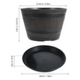 thumbnail image 2 of FONDOTIN Chic Barrel Planter With Dark Brown ABS For Outdoor Planting 1Set, 2 of 8