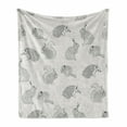 thumbnail image 1 of Grey Soft Flannel Fleece Throw Blanket, Ornamental Birds on Trees Winged Flying Feather Contemporary Artwork Nature, Cozy Plush for Indoor and Outdoor Use, 60" x 80", Grey White Black, by Ambesonne, 1 of 6