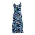 thumbnail image 5 of Dvprdro Womens Summer Plus Size Dress Fashion Floral Printed V Neck Spaghetti Strap Flowy Boho A Line Dress Casual Loose Beach Sun Long Maxi Dress, 5 of 5