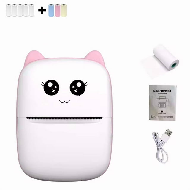 Imprimante Thermique portable Mini Imprimante photo de Poche Thermique Étiquette 58mm Impression Sans Fil Bluetooth Android iOS Imprimantes