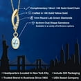 thumbnail image 2 of Gem Stone King 14K Yellow Gold Sky Blue Topaz and Lab Grown Diamond Pendant Necklace for Women | 0.53 Cttw | Gemstone November Birthstone | Oval 6X4MM | With 18 inch Chain, 2 of 6