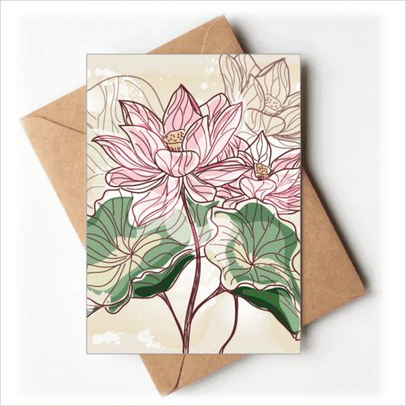 Lotus Flower Lotus Root Watercolor Greeting Cards You are Invited Invitations
