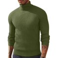 thumbnail image 2 of Domuza Mens Turtleneck Pullover Sweater, Slim‑Fit Stretch Long‑Sleeve Solid Rib‑Knit Top, Lightweight Basic Casual Warm Sweater for Autumn Winter, 2 of 6