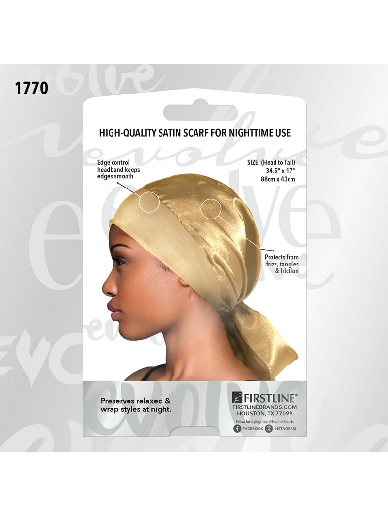 Evolve Satin Edge Wrap Scarf Protects Edges Frizz Hair Coverage