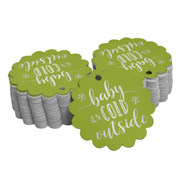 Inkdotpot Étiquettes de Douche pour Bébé en Feuille d'Argent Véritable, 100 Pcs