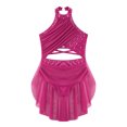 thumbnail image 3 of TiaoBug Girls Shiny Rhinestone Latin Jazz Dance Dress Salsa Cha-Cha Rumba Dance Leotard Costume Hot Pink 10, 3 of 5