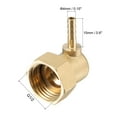 thumbnail image 2 of Unique Bargains Brass Hose Barb Fitting Elbow Barbed G Female Swivel Nut Pipe Connector for Water Fuel Air, Pack of 2 4mm, 2 of 6