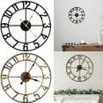 thumbnail image 3 of DESIGNICE 16In Large Wall Clocks Oversized with Roman Numeral Style Rustic Iron Round Silent Non Ticking Battery Operated Vintage Metal Clock for Indoor Decor,Bronze, 3 of 7