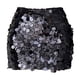thumbnail image 5 of Falda mini de lentejuelas para mujer - Falda sexy de cintura alta y corte en A - Poliéster y spandex elásticos - Diseño plisado para fiestas/ocasiones informales, 5 of 7