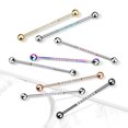 thumbnail image 3 of Surgical Steel Industrial Barbell 14 Gauge 1-1/2"  CNC Set CZ, 3 of 5