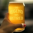 thumbnail image 3 of Bevvee Beer Can Pint Glass 16 oz Legend Has Retired Retirement Gifts Beer Glasses, 3 of 4