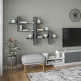 thumbnail image 2 of Ada Home Decor Furniture 59" 3 Tier Anthracite Warren Modern Wall Shelf, 2 of 7