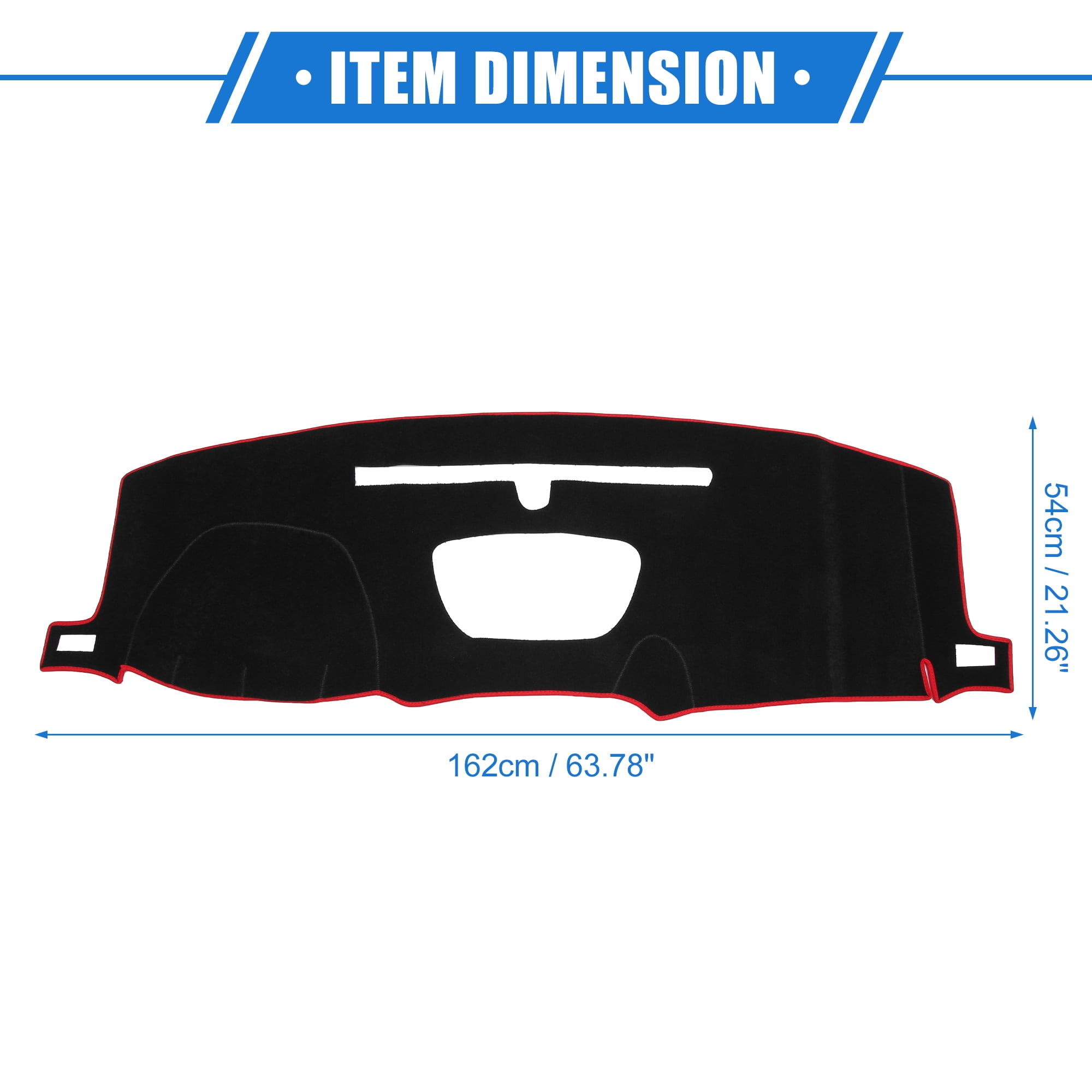 Unique Bargains Dashboard Cover Mat for Chevy Silverado 2019-2022 Durable Polyester Red Front Dash Cover Mat
