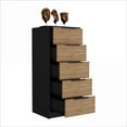 thumbnail image 4 of Dressers 5-Drawer with Metal Handles, Black Wengue/Pine Finish | Multicolor | Particle Board, 4 of 7