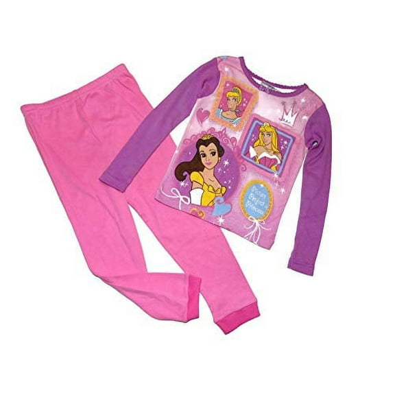 Picture Perfect Princess Ariel, Cinderella and Aurora Cotton Pajama Set, Size 4