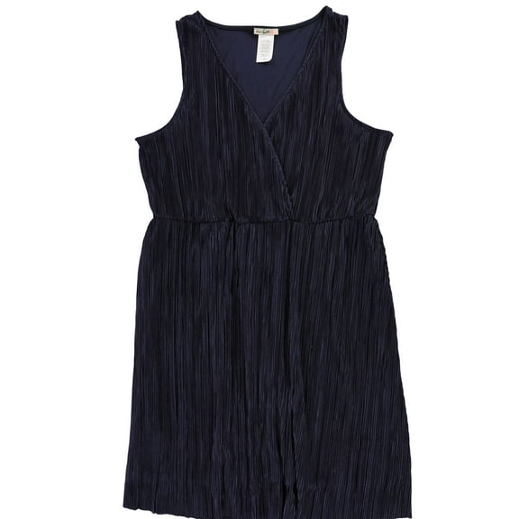 Love Squared Womens Pleated Midi Dress, Blue, Plus Size, 3X