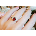 thumbnail image 3 of HeartsAndYou 1.5ct Natural Red Garnet Engagement Ring 14k SOLID White Gold Trilogy Promise, 3 of 9