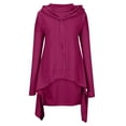 thumbnail image 4 of QUINDOS Hoodies for Women Plus Size High Low Sweatshirts Women Casual Crew Neck Long Sleeve Plain Pullover Tops, 4 of 8