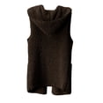 thumbnail image 6 of Baqcunre Fuzzy Coat, Women's Hooded Plush Sleeveless Vest Coat Top 1Pc Top Brown S, 6 of 7
